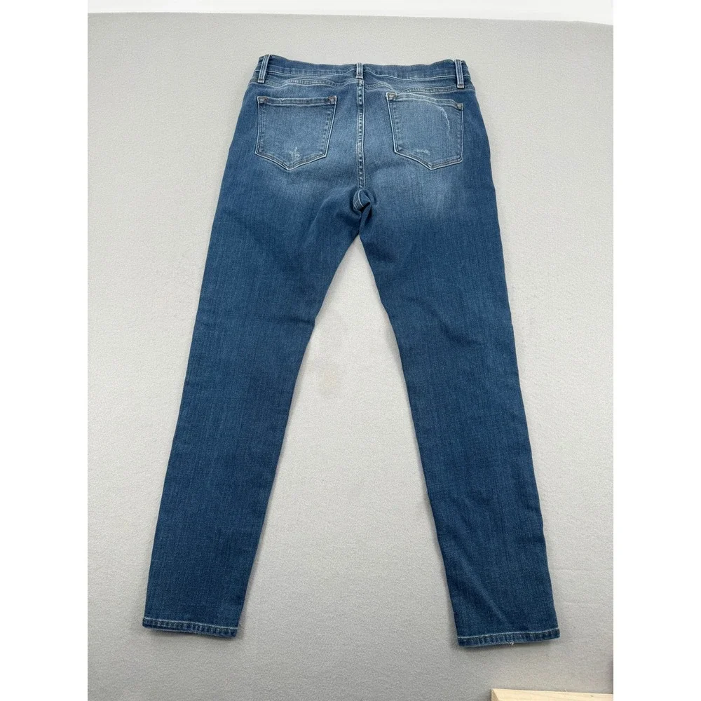 FRAME Le Garcon Slim Boyfriend Jeans Womens 29 (31x29) Azure Blue Distressed